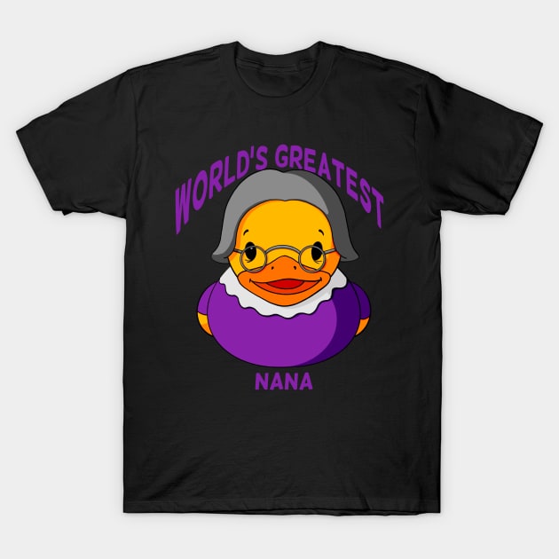 World’s Greatest Nana Rubber Duck T-Shirt by Alisha Ober Designs